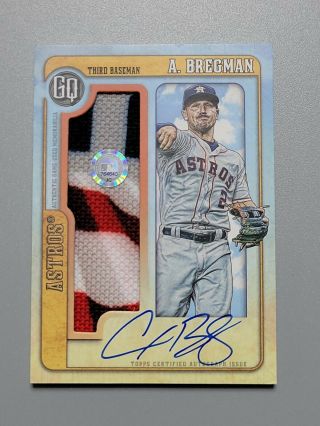 2021 Topps Gypsy Queen Pull - Up Sock On Card Auto Relic Alex Bregman Astros 7/10