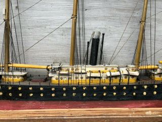 Antique Model Ship Vessel Diorama Shadowbox 5
