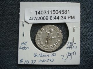 238 - 244 Ad Roman Empire - Gordian Iii - Silver Antoninianus - 4581