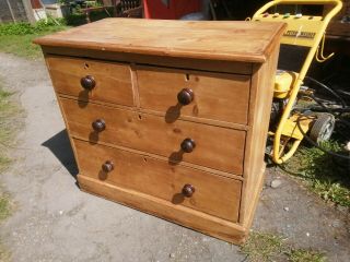 Antique Pine Chest Of Drawers.