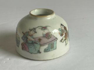 Antique QING Dynasty Chinese Porcelain Famille Rose Beehive Brush Water Pot wCOA 2