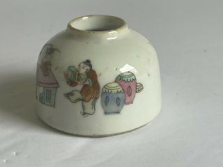 Antique QING Dynasty Chinese Porcelain Famille Rose Beehive Brush Water Pot wCOA 5