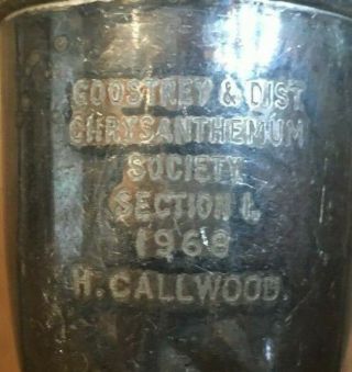 1968 Goostrey Chrysanthemum Vintage Silver Plate Trophy,  Loving Cup,  Trophies