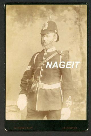 Cabinet Card Military Man Possibly Royal Marine Boer War By Rowe Leicester