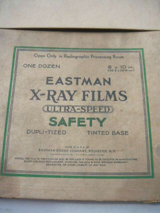 Vintage " Eastman Kodak  Medical " X - Ray 8 X 10 Open Box,  Estate Fresh N.  Y.