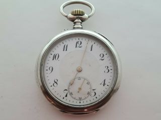 Antique Swiss Made 18s Solid Silver 1/2 Chronograph Pocket Watch