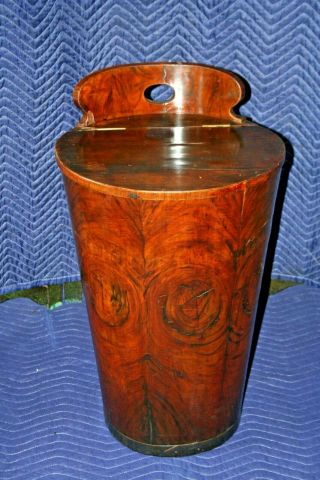 Antique 33.  5 " Tall Western Burled Wooden Flip - Lid Oval Laundry Basket Hamper