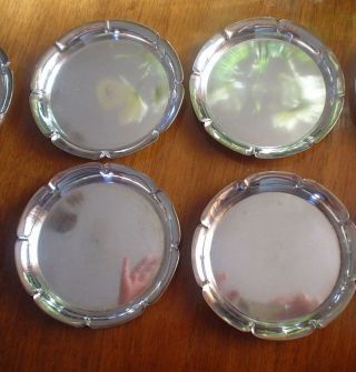 Antique - Vintage Set Of 4 Pc.  Am 900 Silver Scalloped Dish Plate Coaster