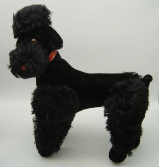 Large Vintage 50s Steiff Mohair Black Snobby Poodle Dog