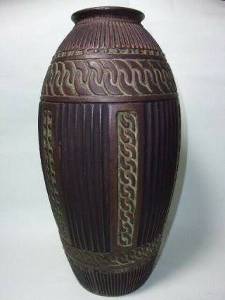 Antique Bretby " Clanta " Art Pottery Vase,  28cm.