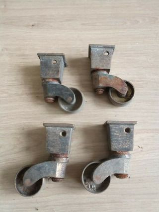 4 X Antique Solid Brass Swivel Castors - Solid Brass Roller -