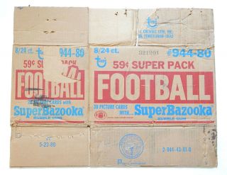 1980 Topps Football Cello Pack Trading Card Empty Wax Box Case 944 - 80