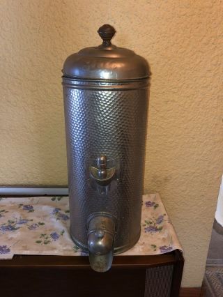 Antique Hammered Brass Metal Coffee Bean Dispenser Bin Storage Scoop Display