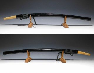 Kuroro_iro_nuri Katana Saya 73.  5cm Long Sheath Japan Edo Sword Antique