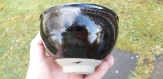 Chinese Stoneware Pottery Black Noir Bowl,  Impressed Mark 3