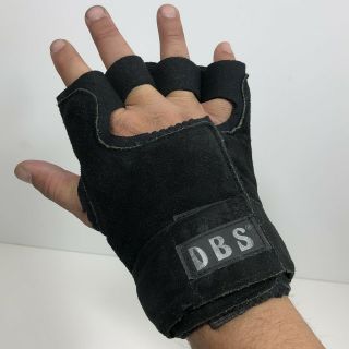 Vtg Dbs Dr Bone Savers Skateboarding Skid Gloves Size Xl Black Suede Leather