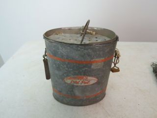 Vintage Old Pal Oval Wading Minnow/bait Can/bucket With Strap