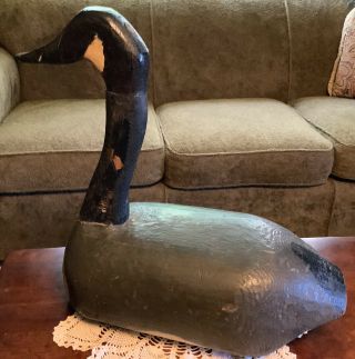 Antique Authentic Wood Hand Carved & Painted Canadian Goose Decoy Folk Art 1800s