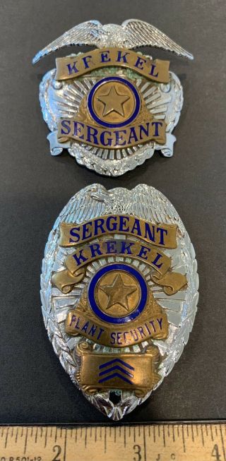 Antique San Bernardino California Krekel Plant Protection Badge Set