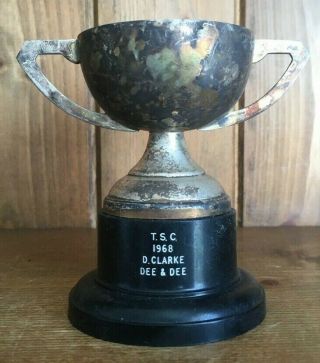 1968 Tollesbury Essex Sailing Club Vintage Silver Plate Trophy,  Loving Cup