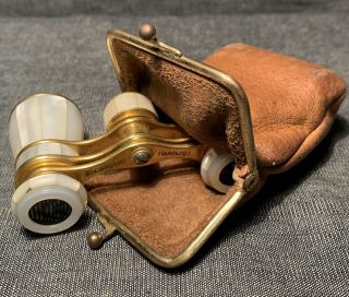 Antique Mother Of Peal Opera Glasses By W Campbell & Co Of Hamburg Germany