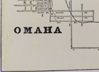 Vintage 1900 Omaha Nebraska Map 14 " X11 " Old Antique Orchard Hill Ne