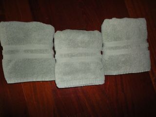 Vintage Ralph Lauren Basic Green (3pc) Hand Towels 19 X 30 Made In The Usa