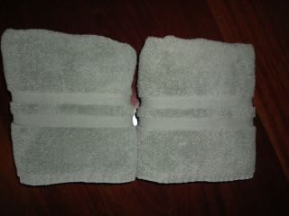 VINTAGE RALPH LAUREN BASIC GREEN (3PC) HAND TOWELS 19 X 30 MADE IN THE USA 3