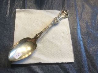 1901 Whiting King Edward Pat.  8 1/2” Sterling Silver Serving Spoon Mono A 448