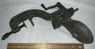 Antique 1918 Enterprise No12 Cast Iron Cherry Pitter Stoner Tool W/ Sweeping Arm