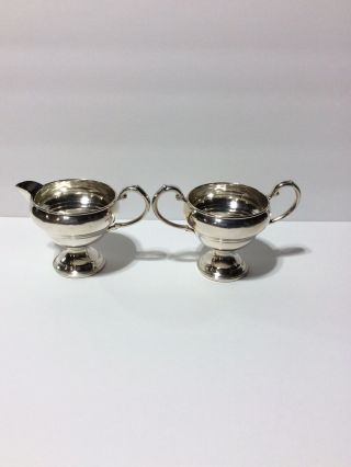 Vintage Sterling Silver Cream And Sugar Set,  Weighted,  311