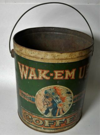 Antique Andresen Ryan Coffee Co Wak - Em Up Duluth Mn Coffee Tin Can