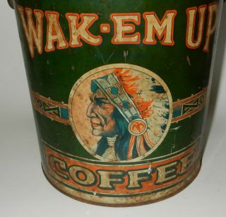 ANTIQUE ANDRESEN RYAN COFFEE CO WAK - EM UP DULUTH MN COFFEE TIN CAN 2
