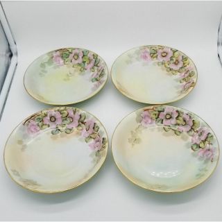 Bavarian Thomas Ls Fluckey Wild Pink Roses Bowls Dishes Vintage Handpainted