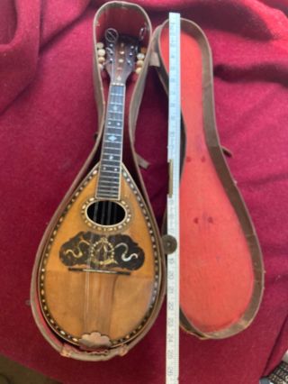 Vtg Hand Made 8 String Greek Bouzouki Folk Instrument Mandolin Antique Mandola