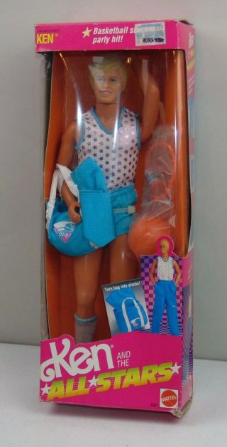 Vintage Barbie Doll Boxed 1989 Ken And The All Stars Basketball