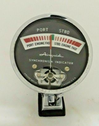 Vintage Synchronism Antique Indicator Chrome Gauge