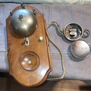 Vintage antique Wall phone Transceiver and ringer Bell - “Patent B” w/ Wire Post 3