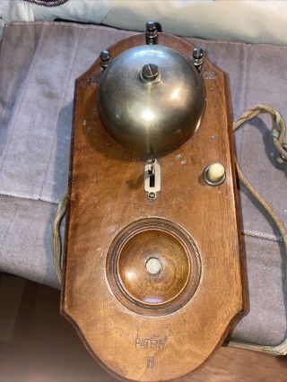 Vintage antique Wall phone Transceiver and ringer Bell - “Patent B” w/ Wire Post 5
