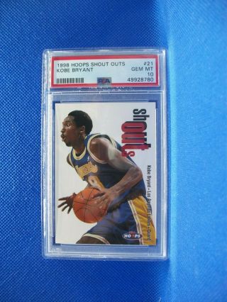 Kobe Bryant 1998 - 99 Hoops Shout Outs 21 Psa Gem 10 Lakers