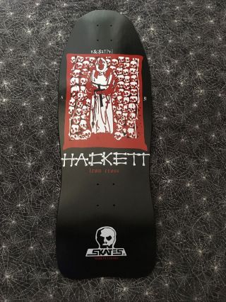 Dave Hackett Iron Cross Skateboard Deck Skull Skates Reissue Og Shape Red White