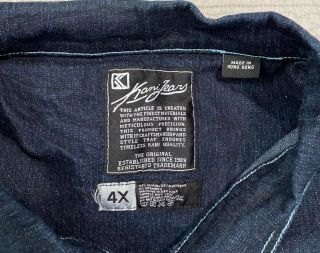 Vintage 90’s Kani Jeans Mens Blue Jean Jacket Size 4XL Hip Hop Karl Kani EUC 2