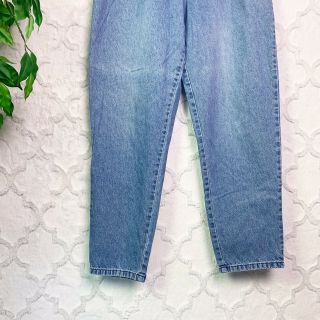 Vintage 90s Elastic Waist High Rise Straight Leg Light Wash Mom Jeans Size 12 3