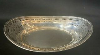 Vintage Tiffany & Co.  Sterling Silver Oval Serving Dish With Open Filigree