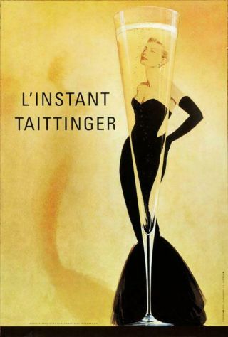 Instant Taittinger Champagne With Grace Kelly Vintage On Linen C1980