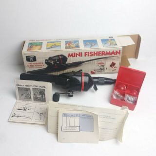 Vintage 1990 Mini Fishing Pole With Acessories Bobbers As Seen
