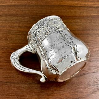 Mauser Aesthetic Sterling Silver Christening / Baby Cup For Godson 1893