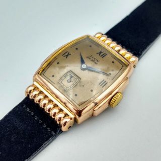 ELGIN De Luxe Wristwatch 17 Jewels Grade 555 10K Gold Filled Watch U.  S.  A.  1942 5