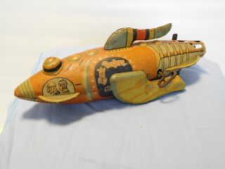Antique 1934 Marx Buck Rogers 25th Century Rocket Ship Tin Litho Windup Toy