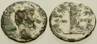013.  Roman Silver Coin.  Aelius Caesar,  Fouree Denarius.  Emperor Stg.  Afine